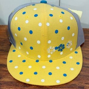 Men’s Vintage Stall and Dean “first on the field”Yellow and Gray Polka Dot Cap
